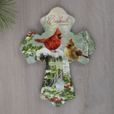Holly Cardinals Wooden Cross