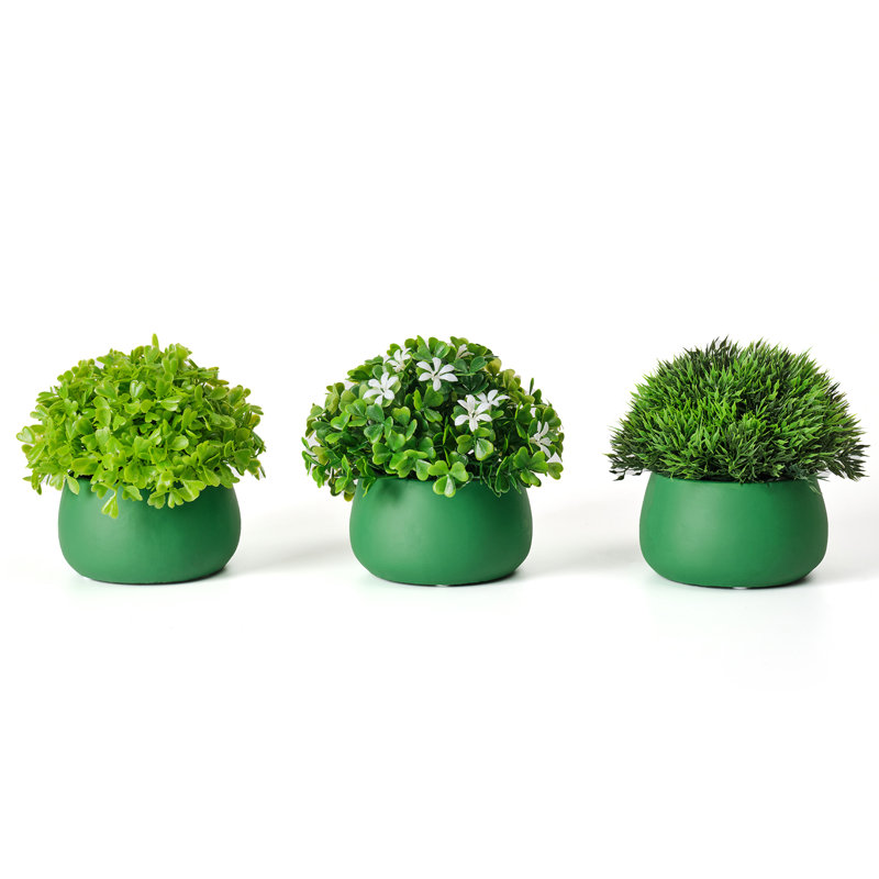 5.5 " H Faux Topiary in Cement Pot