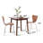 Kazmirci 2 - Person Solid Wood Top Modern Four Leg Dining Table Set
