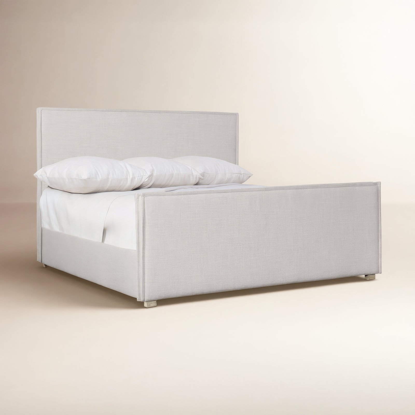 Sawyer Upholstered Bed, King, Lt Grey/Cream B502