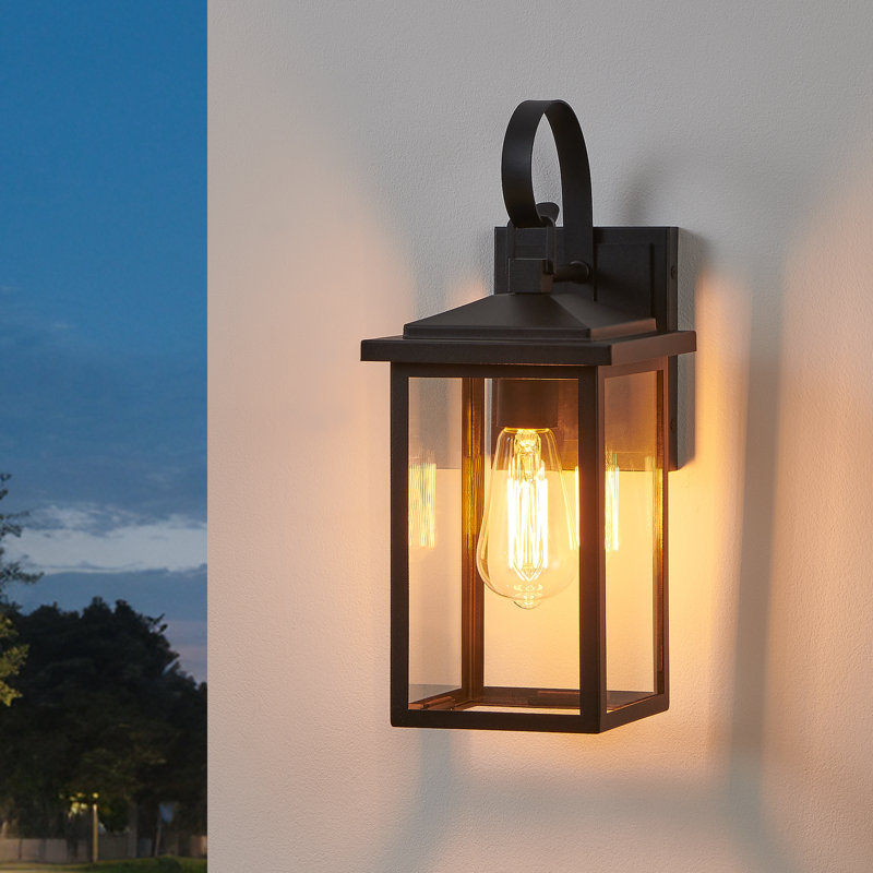Lanterne murale d'extérieur 1 lumière, H 12,75 po x l 7 po x P 8 po