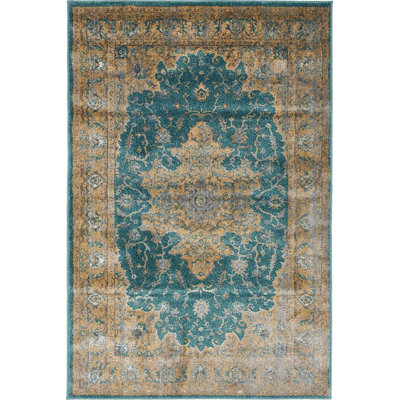 Tapis brun / bleu sarcelle Conwell