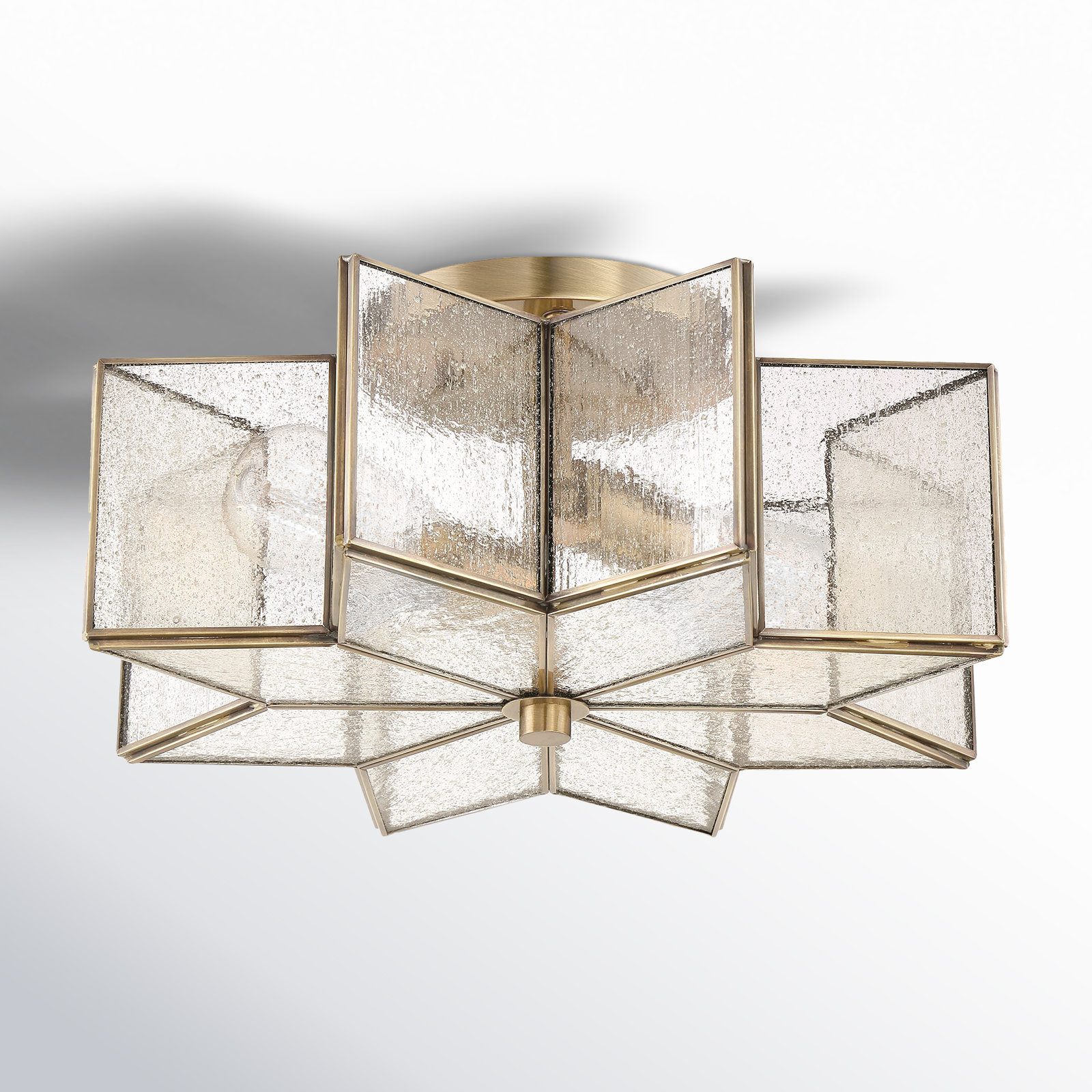 Putnam 2 Light Glass Semi Flush Mount, Clear