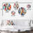 Cityscape Lines Striped Pattern - Abstract Modern Round Wall Art Set Of 5