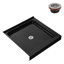 Base de douche 36 po x 36 po en acrylique noir brillant avec bonde centrale, bonde incluse-114639149