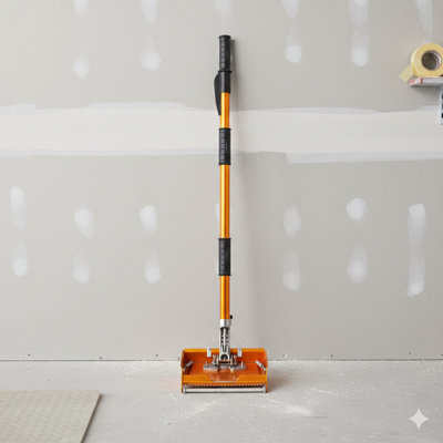 Adjustable Drywall Finishing Tool, Plaster Box with Extendable Handle, Includes 1 Mudguard, for Plasterboard and Wallboard Applications