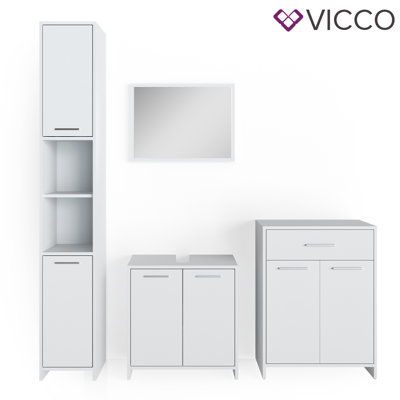 Chrystal Freestanding and Wall Bathroom Storage Furniture Set