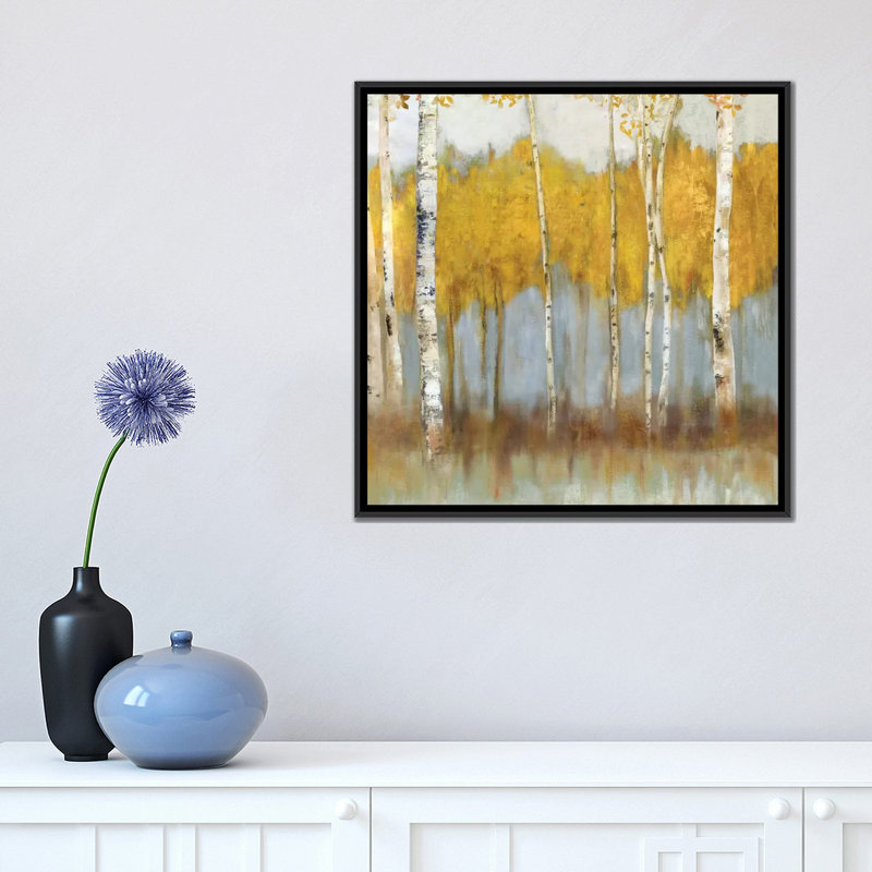 «Golden Grove II» par Allison Pearce, reproduction sur toile, H 18 po x l 18 po x P 1,5 po, Toile encadrée noire