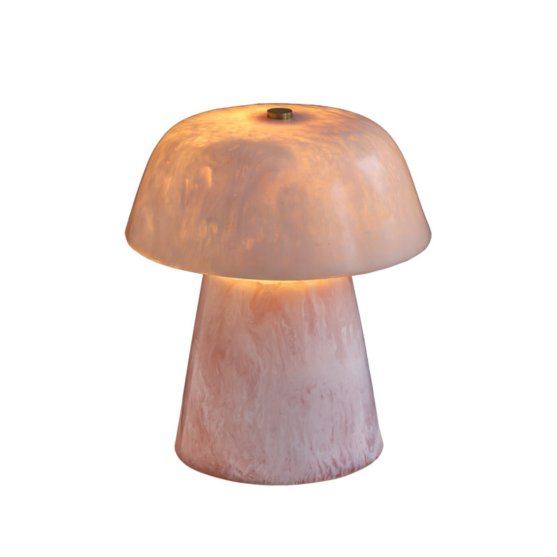Lampe de table en résine rose Pouty