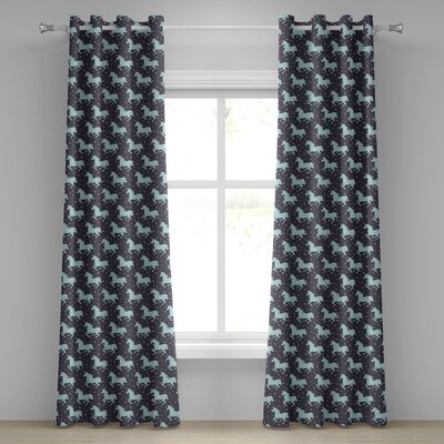 Ambesonne Unicorn Grommet Curtain, Magic Horse Twinkle Little Spot Stars And Dark Background Art, Decorative 2-Panel Window Drapes For Bedroom Living -  East Urban Home, E1E2EB47568E46828D08B01F935CB698