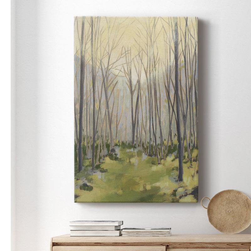 Toile tendue avec châssis Delicate Forest II - prêt à accrocher, H 18 po x l 12 po x P 1,5 po