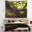 Tapisserie florale fleur verte avec rayons de soleil-28505788