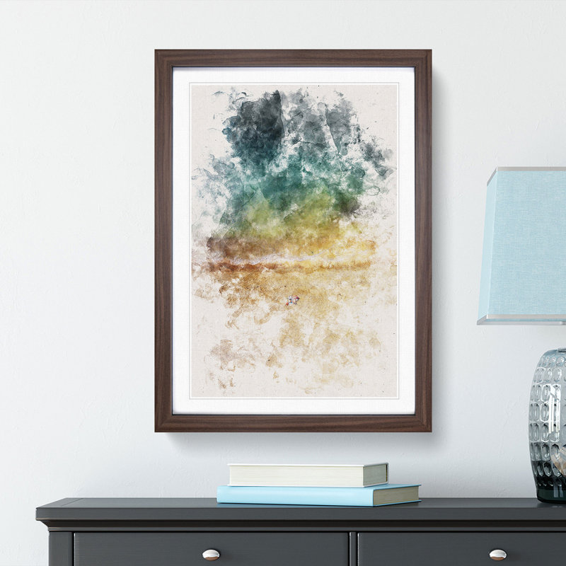 Aerial View Of Brighton Beach - Single Picture Frame Print on MDF, Walnut Framed, 33cm H x 24cm W x 2cm D