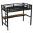 Metal Twin XL Size Loft Bed With Power Outlet And LED Lighted, Space-Saving, Noise Reduced, Black-471339495
