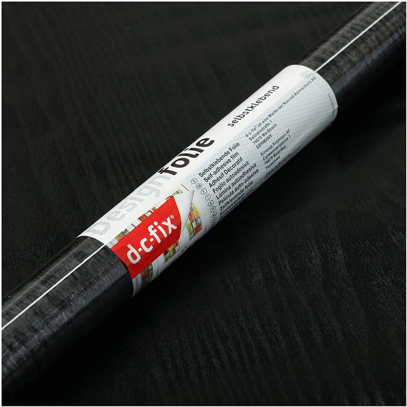 Film décoratif auto-adhésif d-c-fix, bois noir, L 17 po x H 78 po, Noir