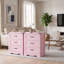 Ensemble de 2 tables de chevet avec poignées en métal, rangement de chevet rustique à 3 tiroirs de 23,6 po pour la chambre à coucher-1462005470