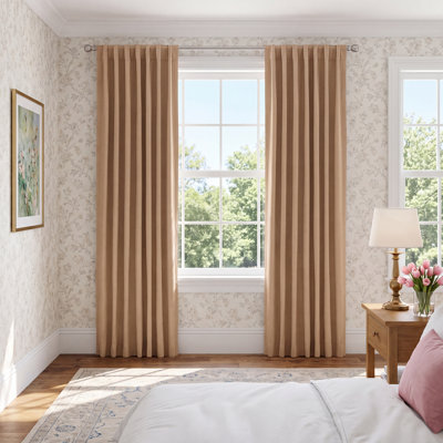 Waubun 100% Sustainable Cotton Blend Chevron Texture Unlined Light Filtering Rod Pocket Panel