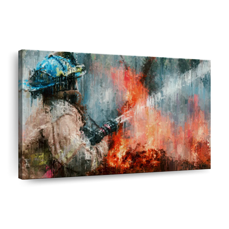 " Abstract Firefighter ", 8" H x 12" W x 1" D