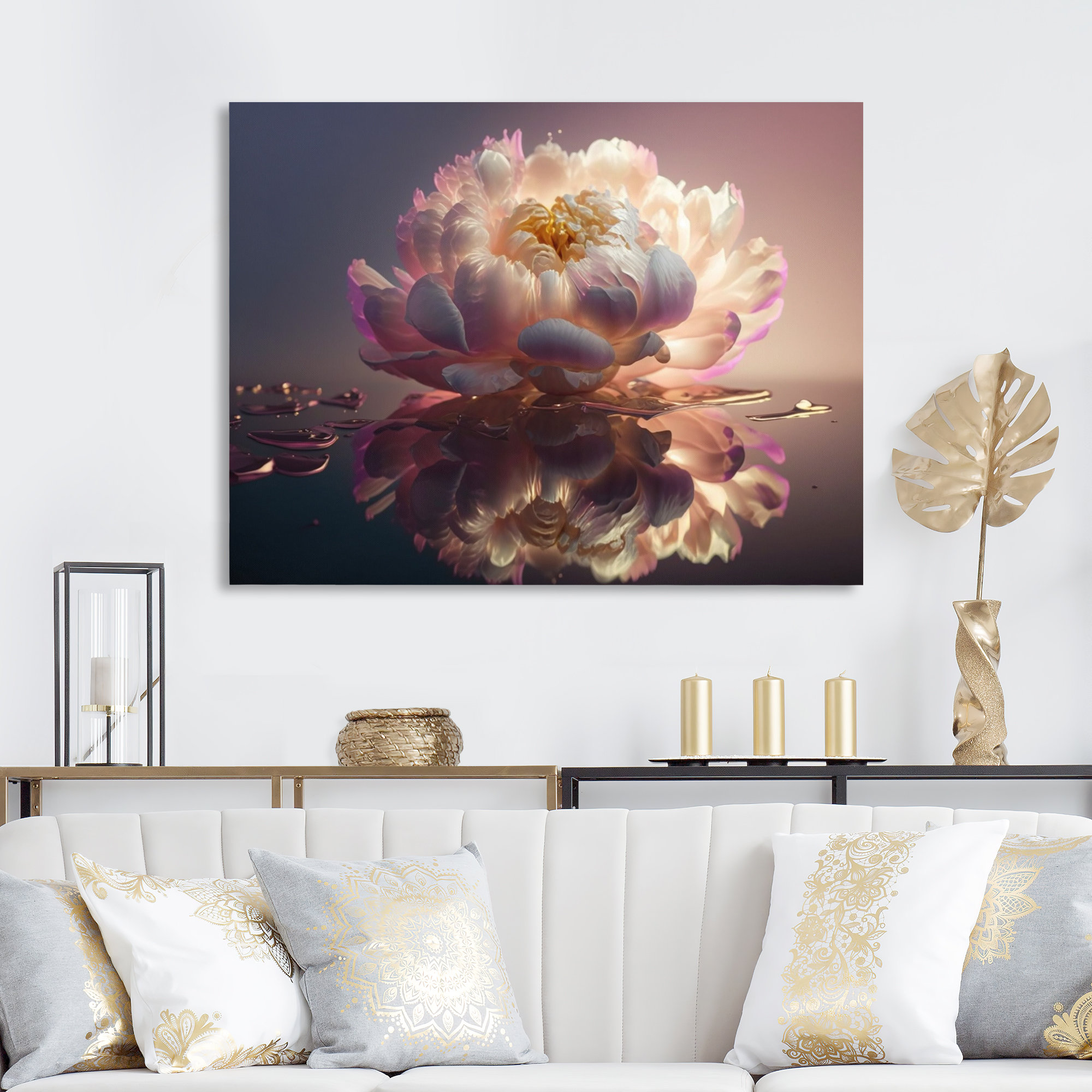Red Barrel Studio® Pink Purple Peonies Petals - Floral Peony Wall Decor ...