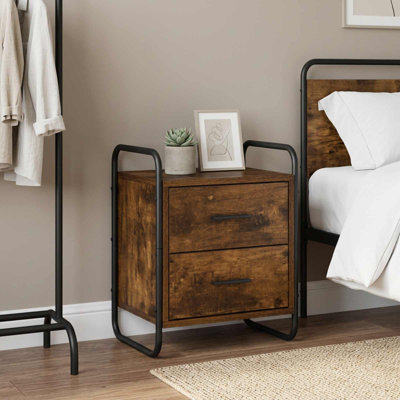 40 cm W Galvanised Steel Bedside Table