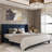 Upholstered Bed with Square Tufting and Wingback-90790605-90790606