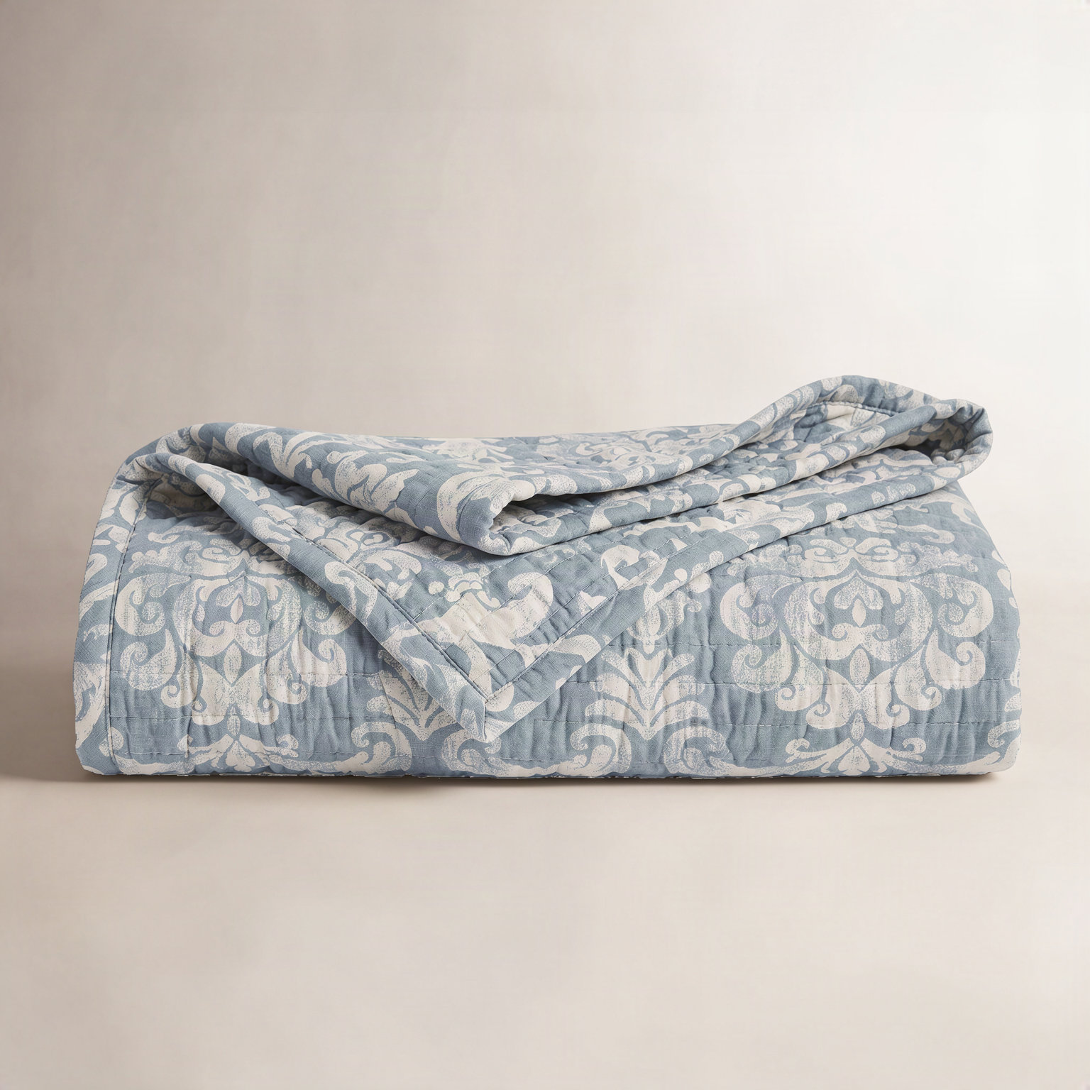 Mullane Cotton Quilt Set, Full/Queen Quilt , Blue