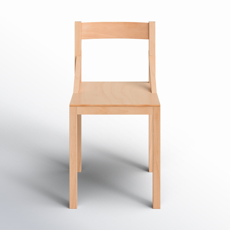Natural Beech Wood Low Back Dining Side Chair