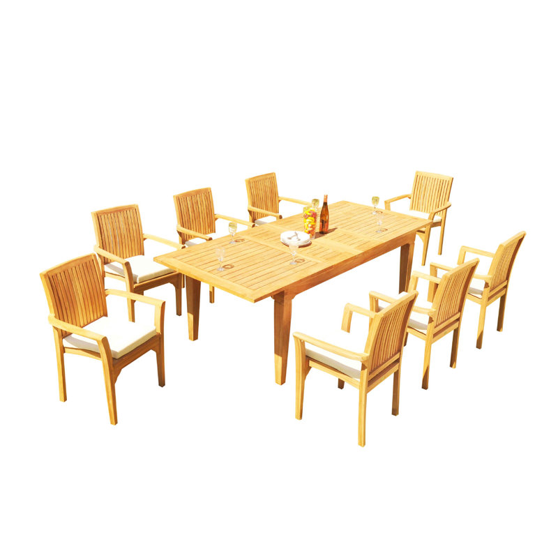 Ensemble repas 9 pièces teck Matamoros