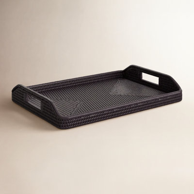 Ilonka Grayton Rectangular Ottoman With High Handles Serving Tray