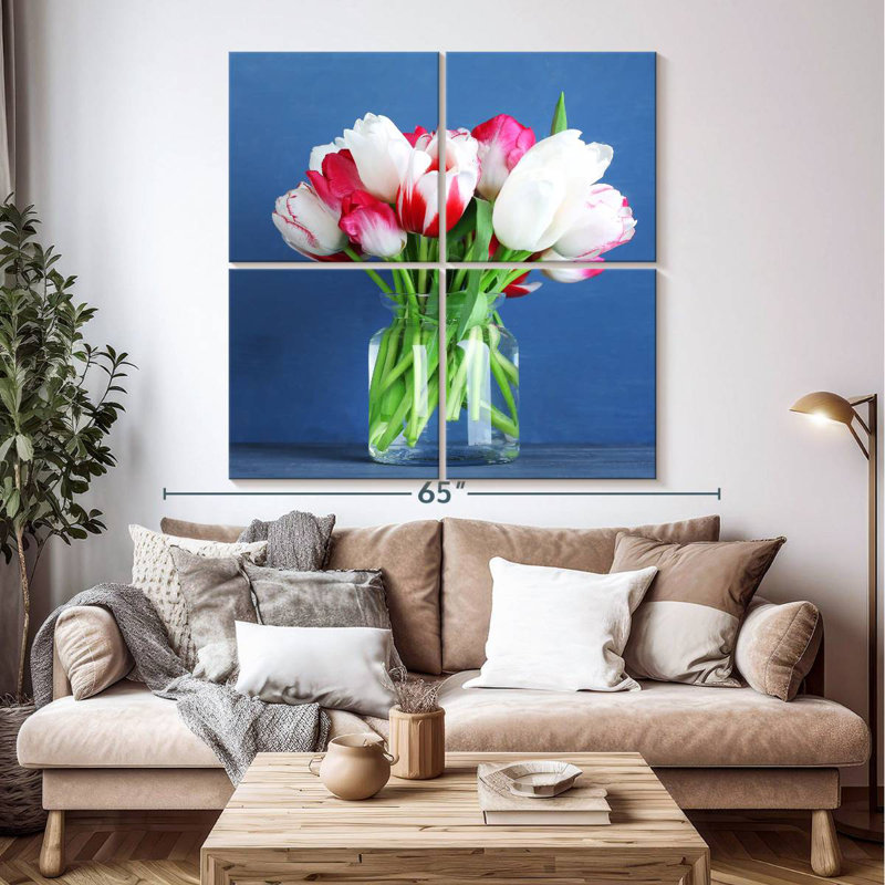 Harnek tulipes en verre, H 50 po x l 50 po