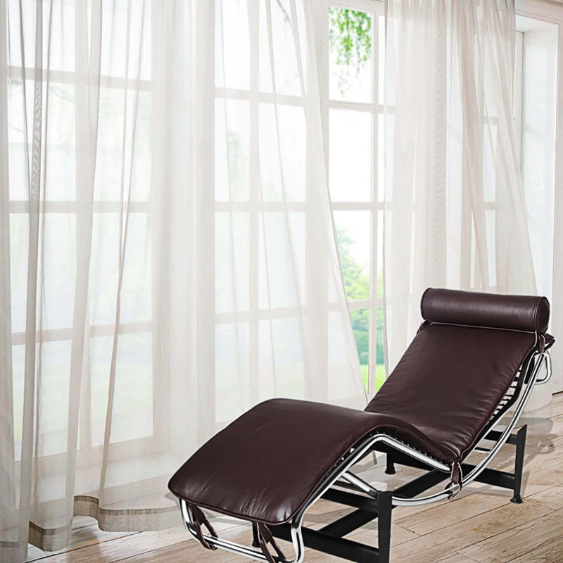 Fauteuil inclinable en cuir Kamare, Cuir véritable brun foncé