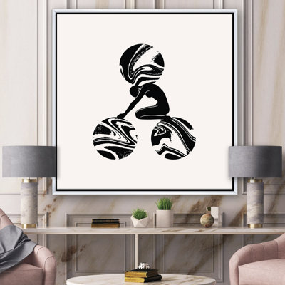 " Empowered Cosmic Women Geometric Goddess Series Black And White VII "