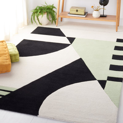 Tapis noir / vert Hina