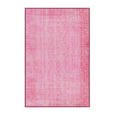 Tapis contemporain rose