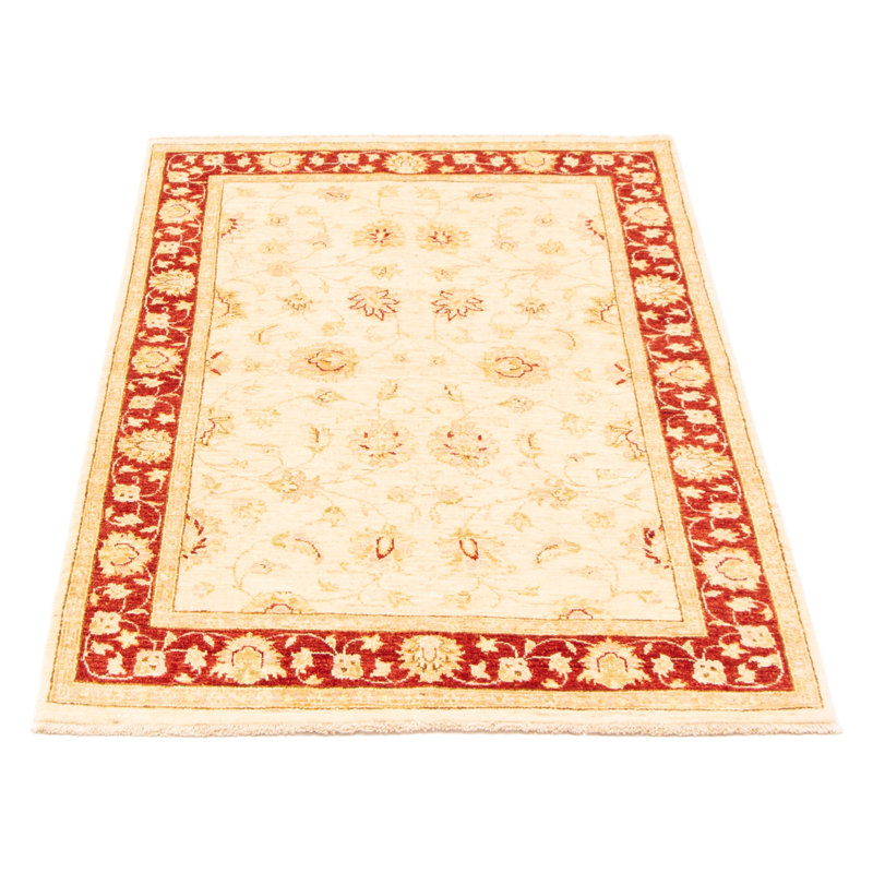 Tapis unique en laine noué à la main crème 4 pi x 6 pi New Age