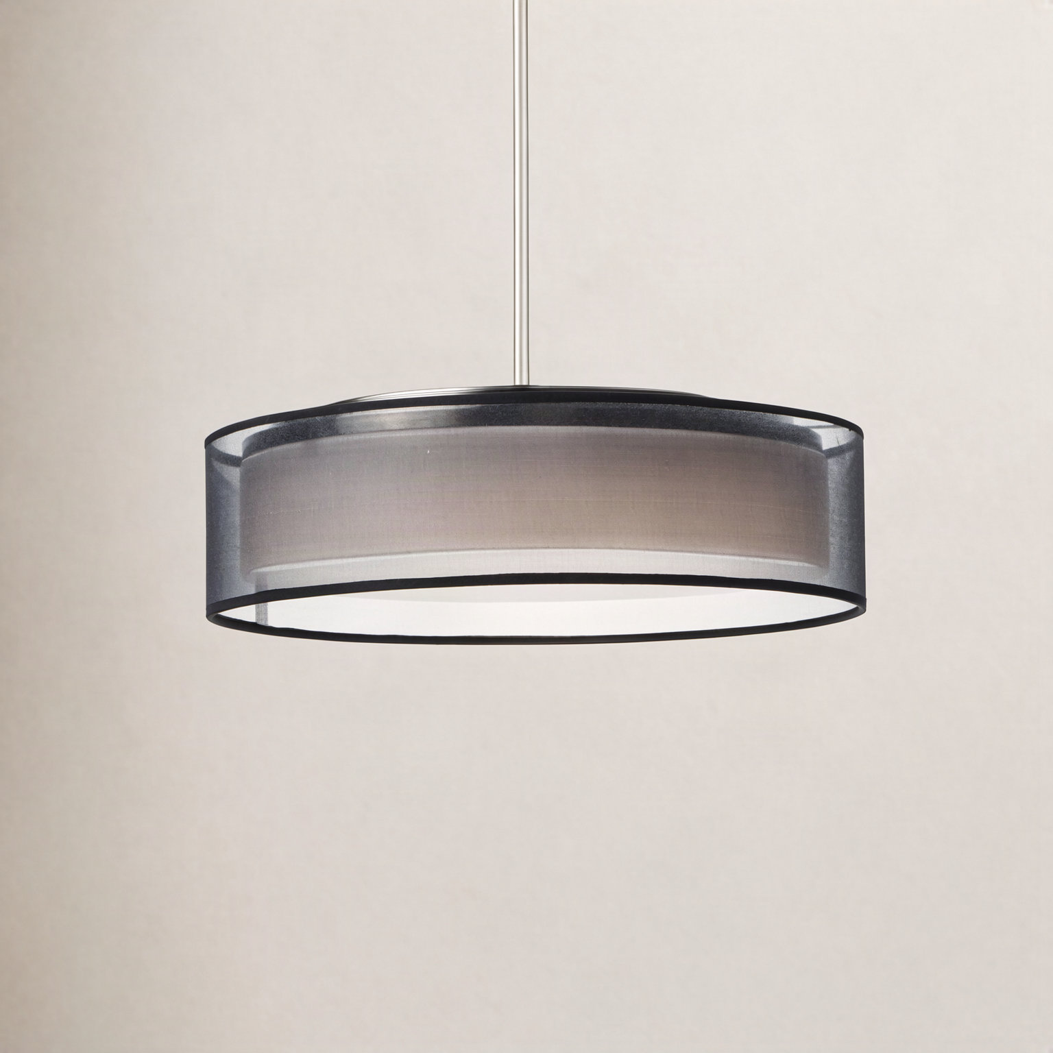 Jessalyn 5 - Light Metal Dimmable Drum Chandelier, Black Satin Nickel