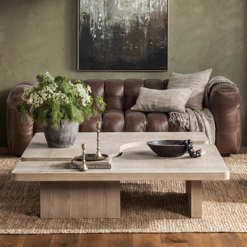 Melina 2-Piece Wood Coffee Table, Coastal Drift