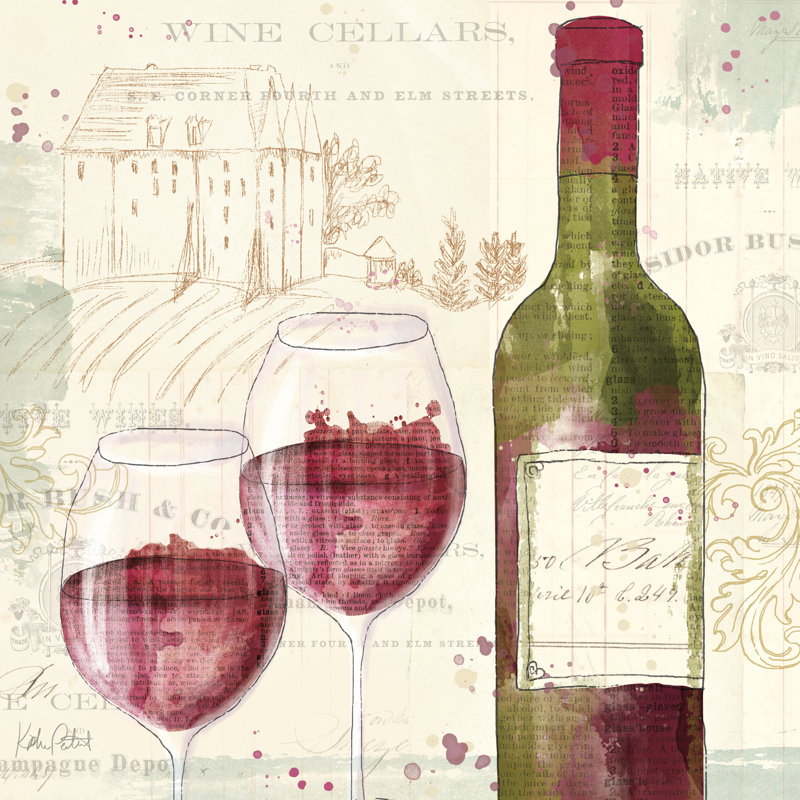 "Chateau Winery III" par Katie pertiet, reproduction d'art sur toile tendue, H 20 po x l 20 po