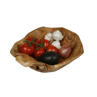 Bol en bois de racines 9 à 11 po - salade rustique, fruits et collation