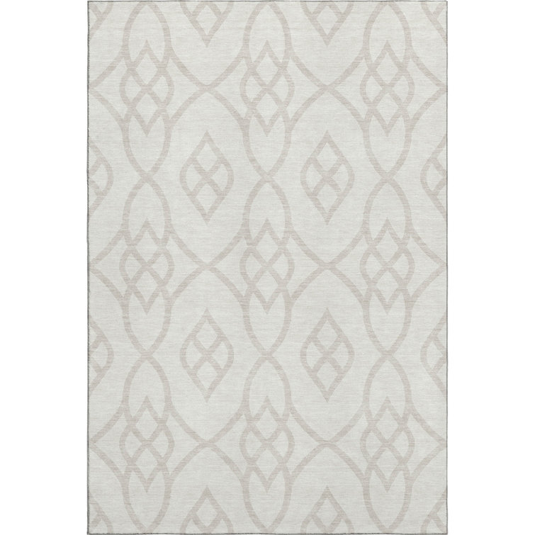 Premium Machine Washable Prisco Ivory Rug