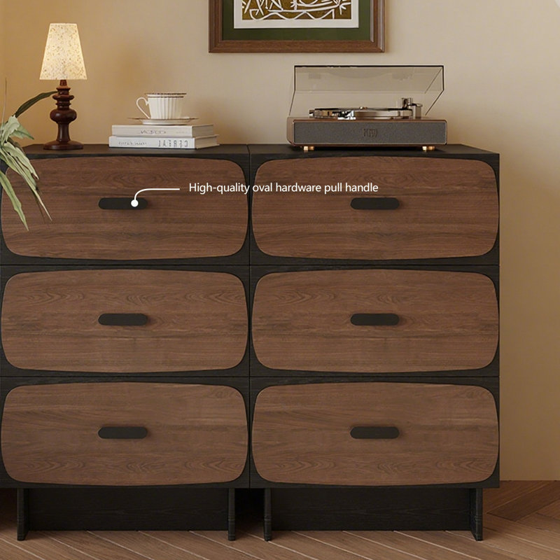 Armoire d'appoint en bois manufacturé noir massif