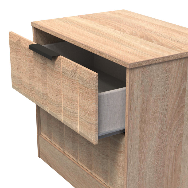 Besian 58cm W Manufactured Wood Bedside Table, Bardolino Oak