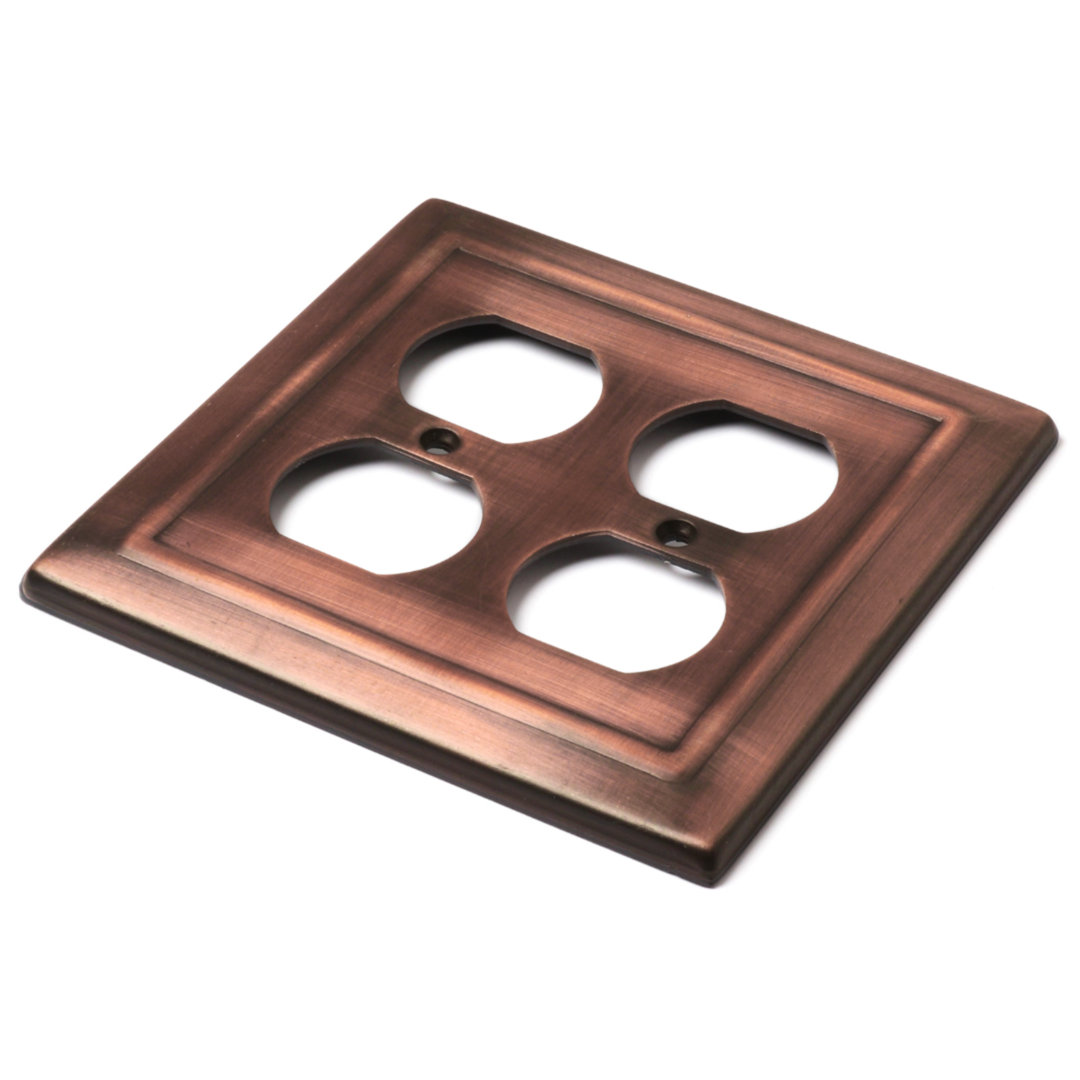 Metal Architectural 2-Gang Duplex Outlet Wall Plate Monarch Abode 