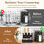 2-tier Coffee Station Organizer For Countertop, 10 Compartments, Tea Condiment Storage,coffee Bar Organizer For Office Breakroom, Home Kitchen, Black