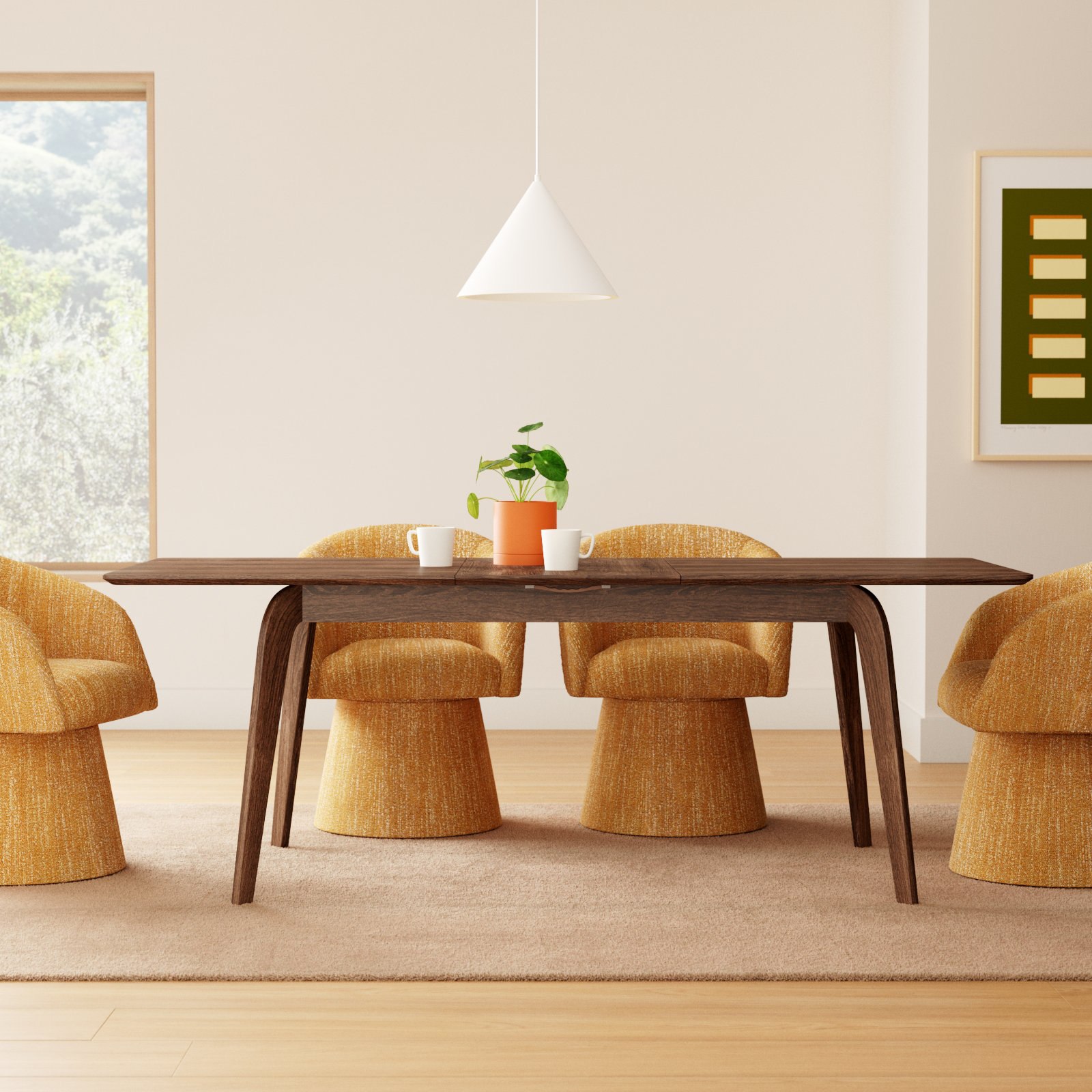 Yolanda 83" Extendable Dining Table, Walnut