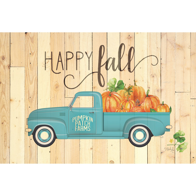 «Happy Fall» par Marla Rae - reproduction imprimée, Reproduction avec cadre noyer, Non, H 24 po x l 36 po