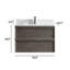 Meuble-lavabo mural moderne en bois naturel 24 po avec lavabo Mid-Century-594603871