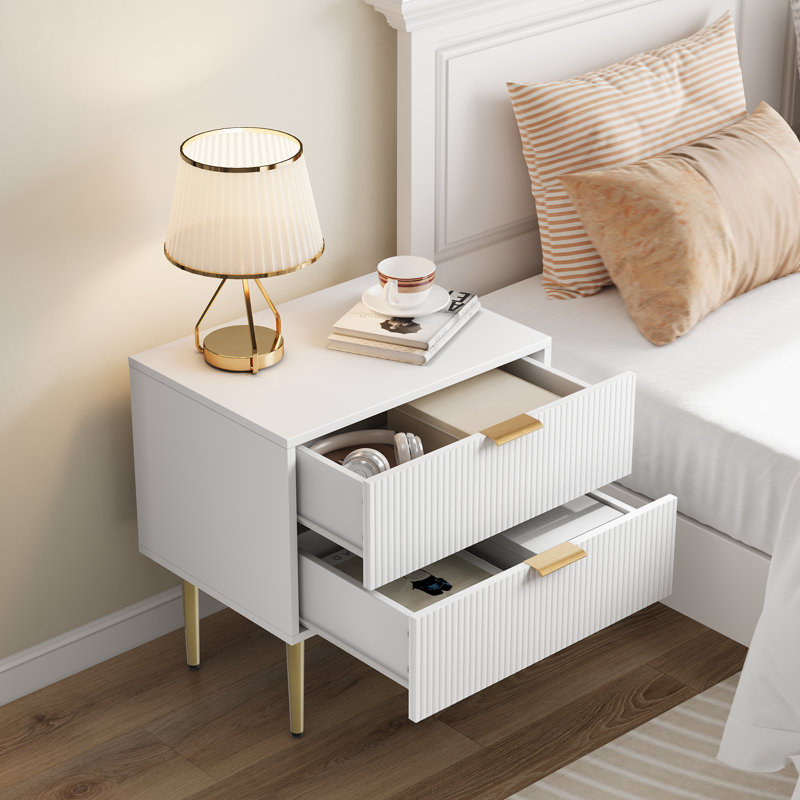 53 cm W Bedside Table, White