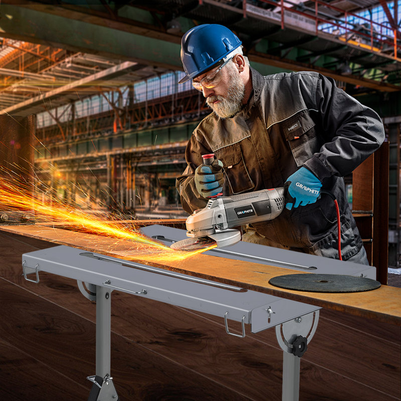 Foldable Welding Table Capacity Welding Workbench, Carbon Steel Work Bench with 3 Tilt Angles,Retractable Guide Rails for Welding Assembly Repair