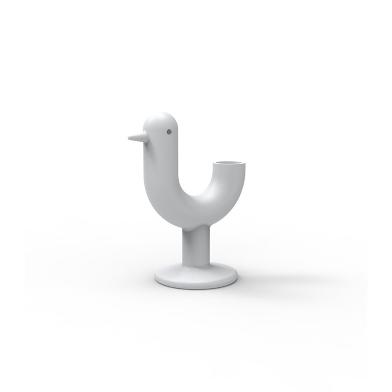 Peacock Resin Statue Planter, White